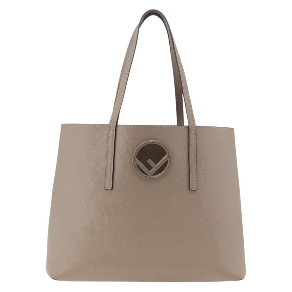 Fendi Leather Tote Bag Gray